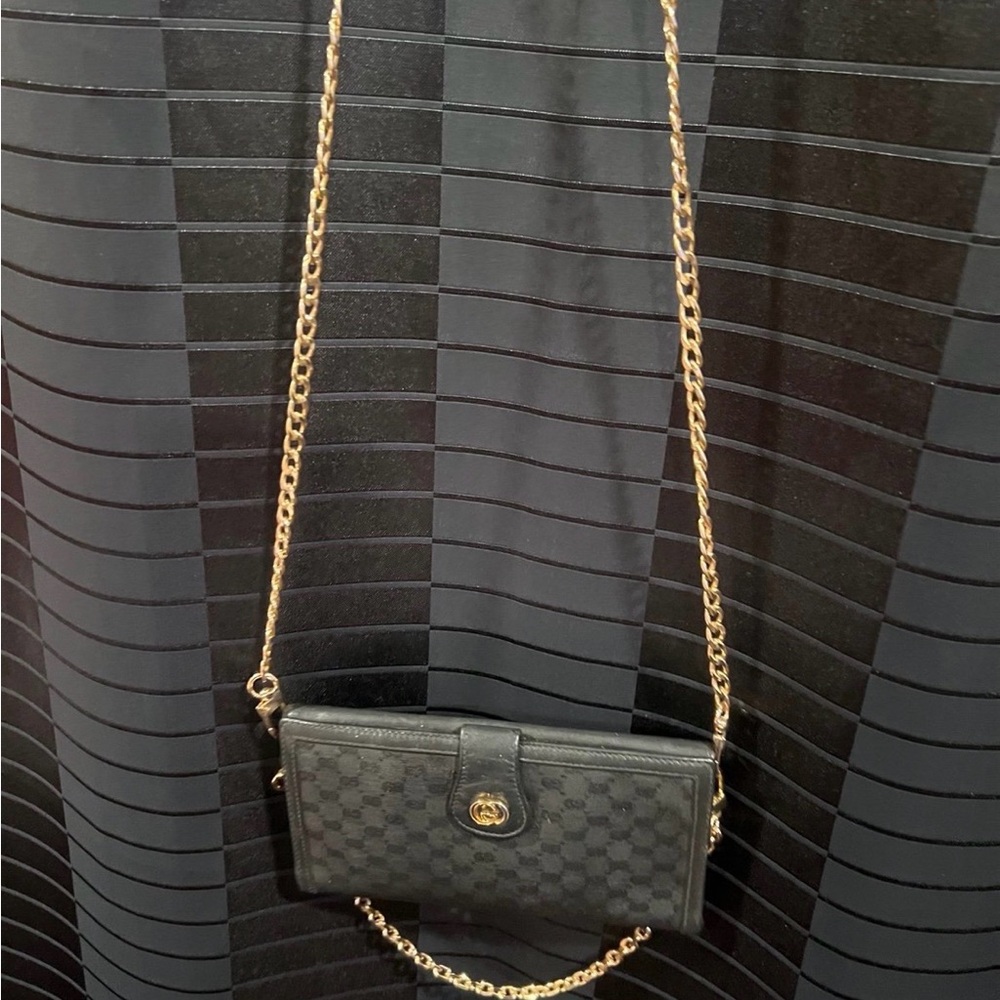 AUTHENTIC Gucci Black GG MARMONT Chain Wristlet w/Gold Hardware /Cert attached - Picture 2 of 10
